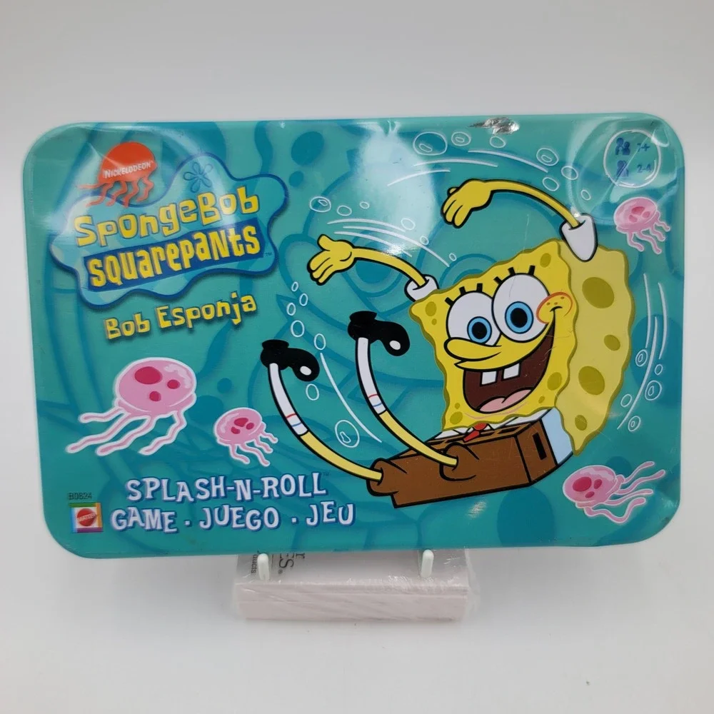 SpongeBob SquarePants Splash-N-Roll Board Game Mattel B0824 Complete in Tin